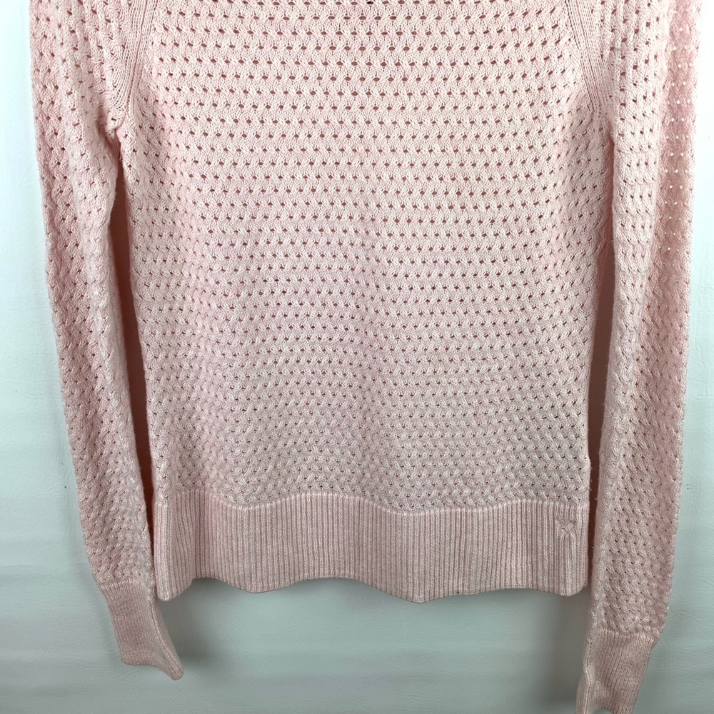 American Eagle Pink Waffle Knit Sweater Small - Picture 3 of 7